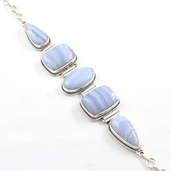 925 silver blue lace agate bracelet